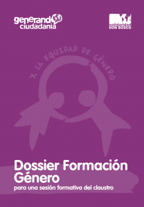 Dossier Formación Género para una sesión formativa del claustro: el material que se encuentra en este dossier pretende aportar aquellas claves que desde la actividad docente se debe tener en cuenta para educar en la equidad de género. Es importante que como profesionales de la educación se conozcan aquellos aspectos relacionados con el género que influyen en nuestra forma de actuar e interpretar la realidad y que en su base tienen una carga cultural significativa. El análisis de estos factores llevará a adquirir un conocimiento necesario para poder romper con roles y estereotipos de género y transmitirlo al alumnado. Incluye dinámicas propuestas para una sesión formativa del claustro con la posibilidad de profundizar en aquellas actitudes y comportamientos que puedan favorecer o no a la igualdad entre las personas independientemente del sexo.