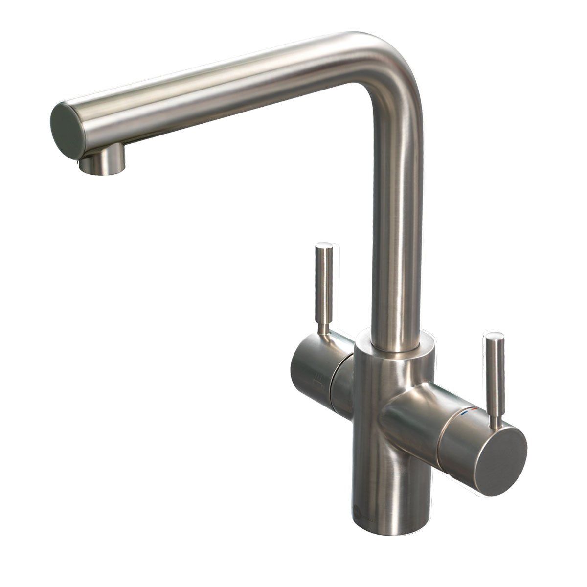 InSinkErator Heißwasserspender mit rechteckigem Auslauf, schwarzem Finish und großem Ventilgriff