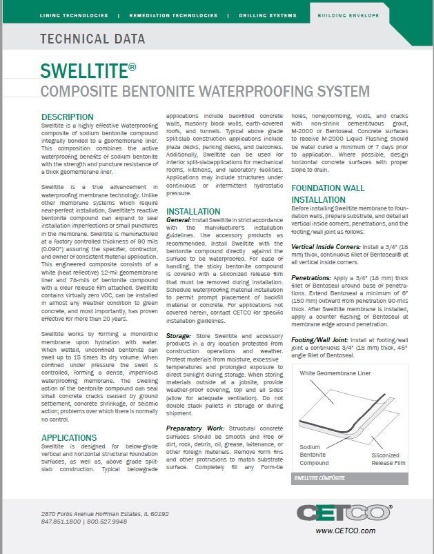 Swelltite Bentonite Waterproofing