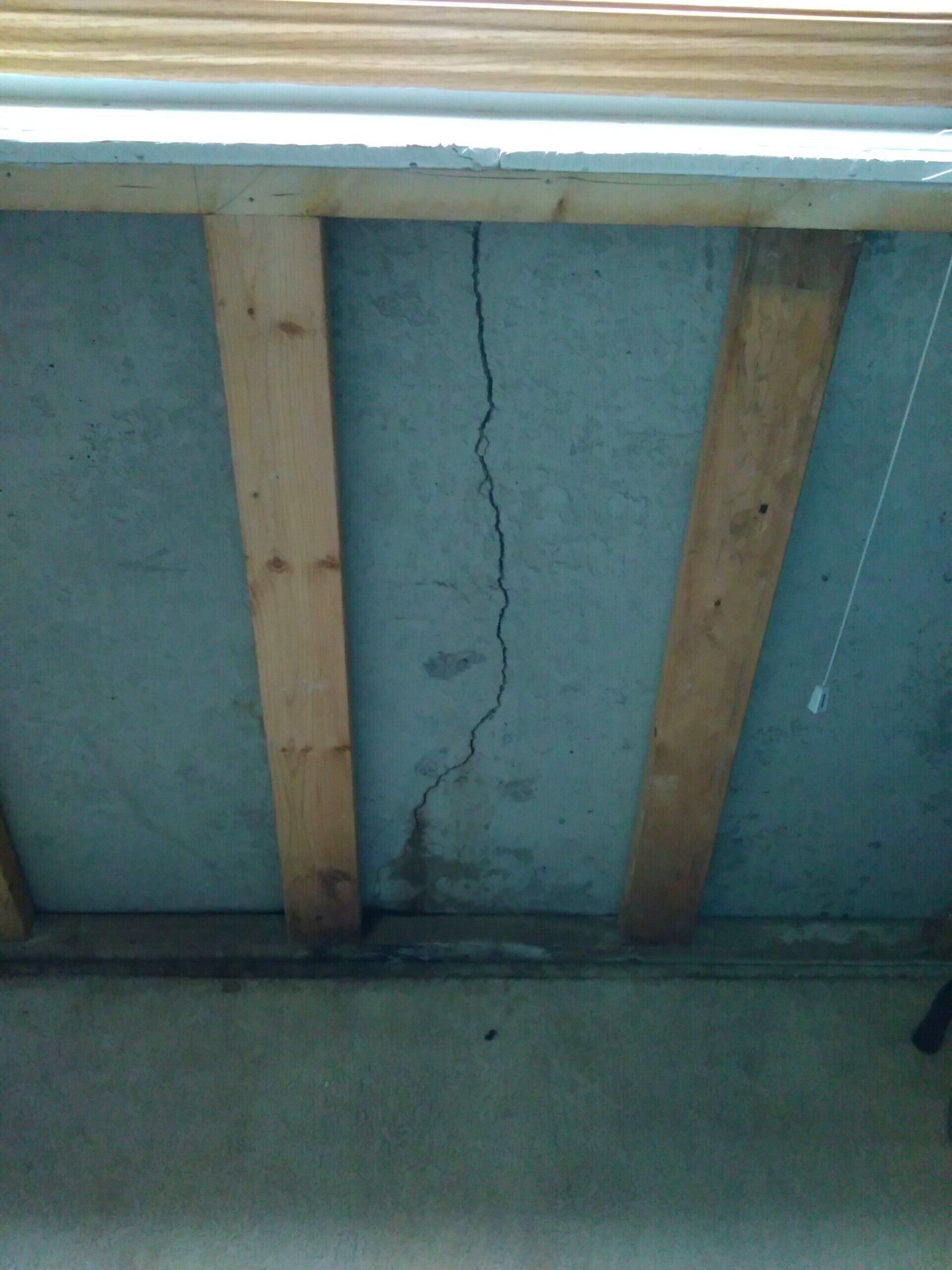 Vertical crack in poured foundation wall
