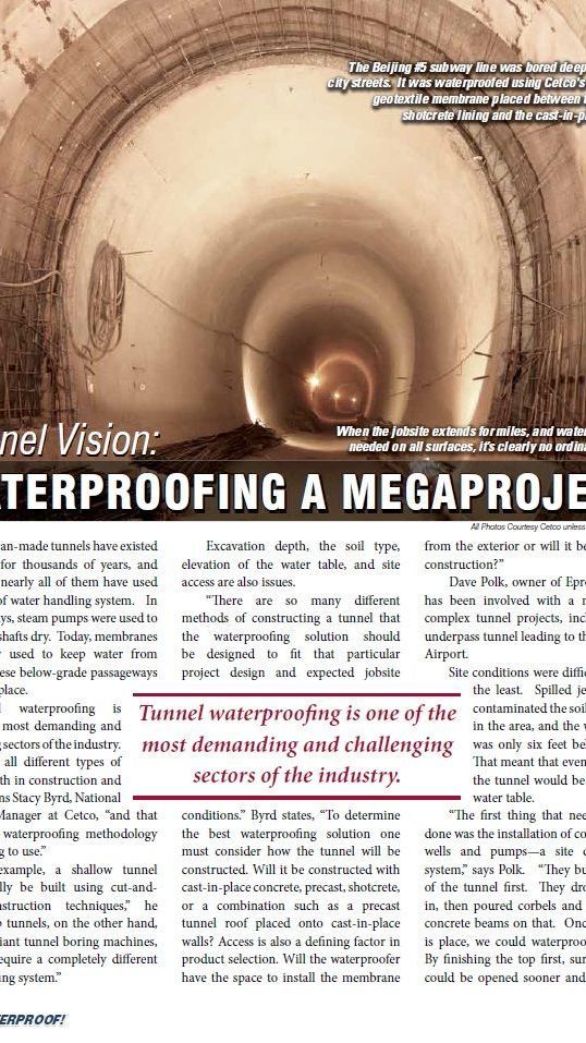 Waterproofing a Minneapolis & Saint Paul Tunnel using Bentonite