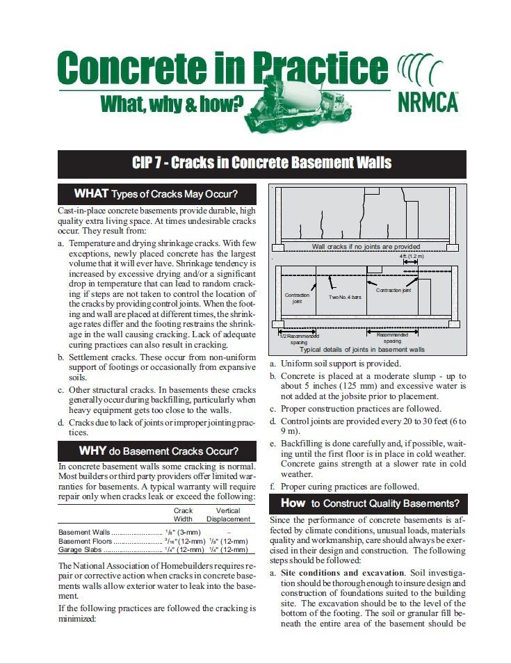 Concrete wall cracks