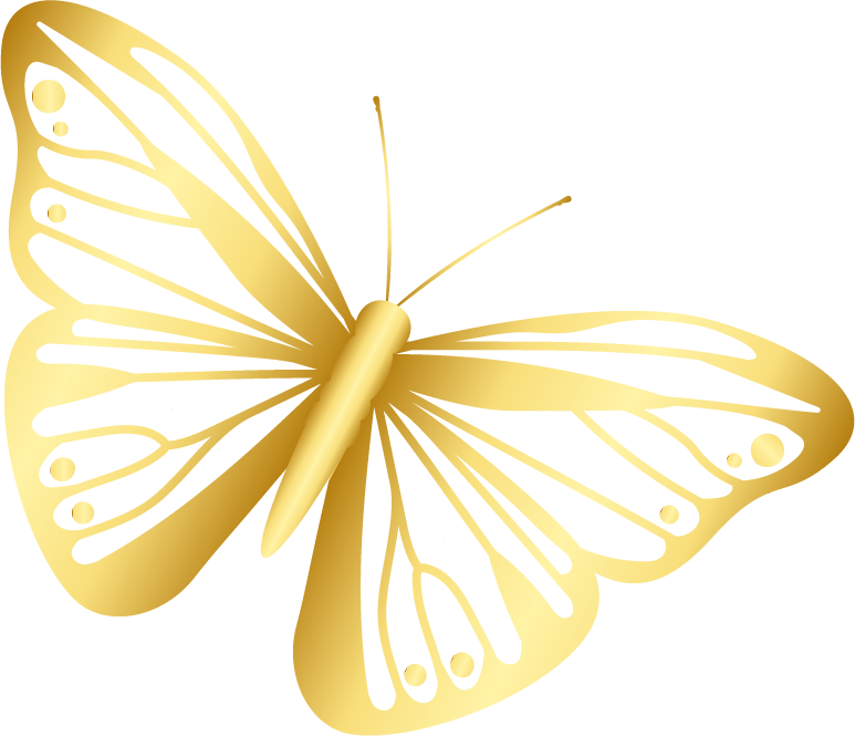 Goldener Schmetterling auf schwarzem Hintergrund