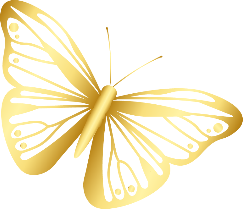 Logo Goldener Schmetterling auf schwarzem Hintergrund