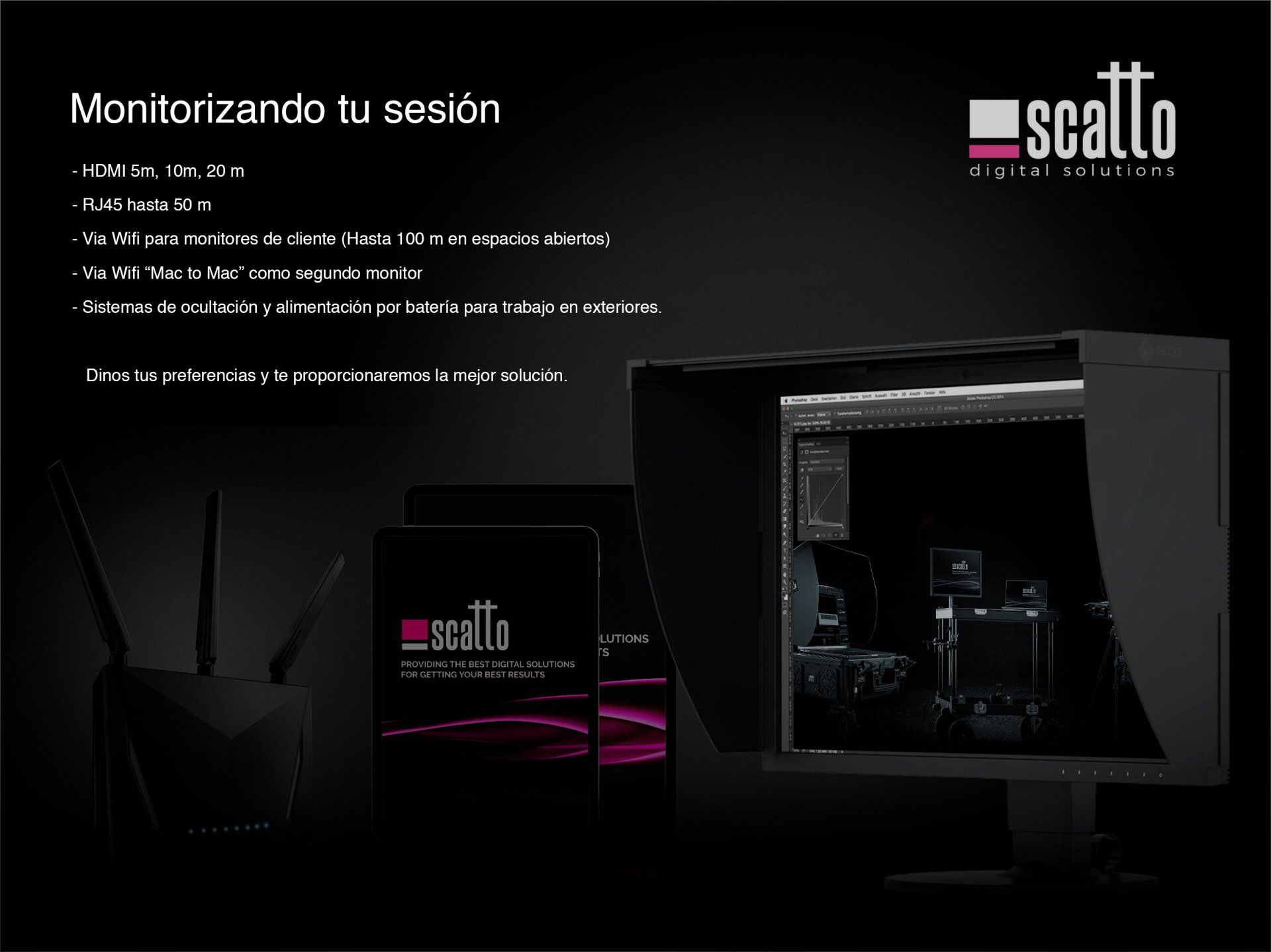 Monitores On Set Monitores On Set & Scatto Digital Solutions & Digital Tech & Rental Digital Madrid Spain