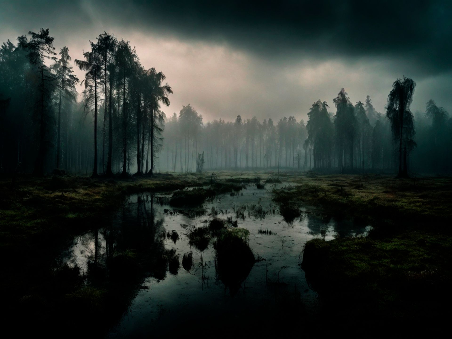 Moor im Wald der Schwarzen Vögel Das Moor im Wald der schwarzen Vögel. Jeden Morgen nehmen die Junghexen ein Moorbad, es ist gut für Haut und haar und macht Lust auf das bad im Waldsee.