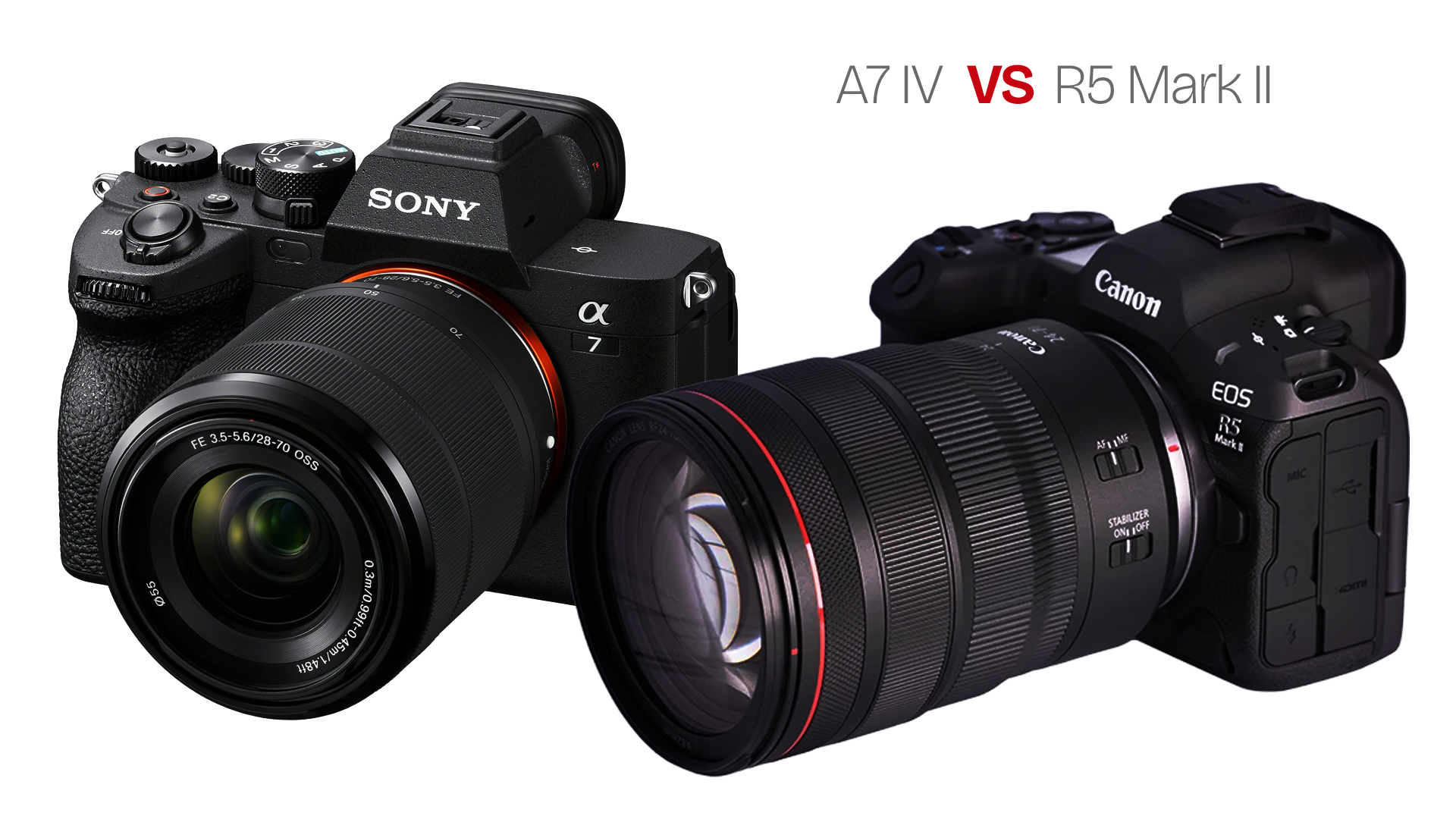 Compare the Canon R5 Mark II vs Sony A7 IV for filmmaking and content creation. Autofocus, 4K/6K vid