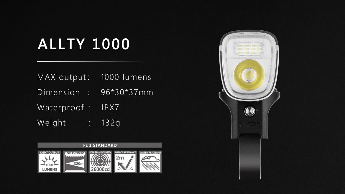 Allty 1000, mit 1000 Lumen und einem Gewicht 132g