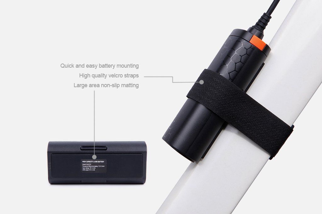 MJ 902 Zubehör, wie z.B. Akku oder Powerbank an Fahrradstange montiert