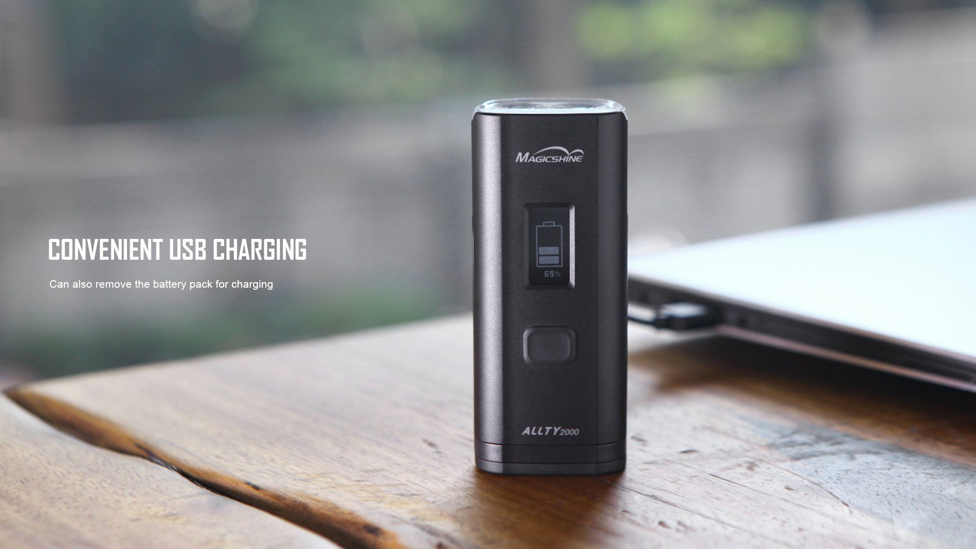 OLED Screen der Magicshine Helmlampe Allty 2000