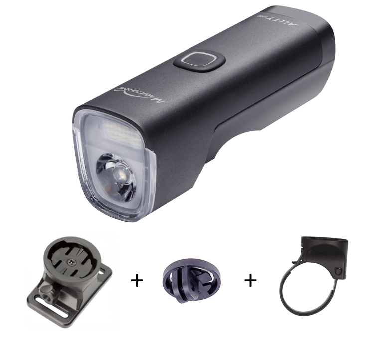 Magicshine Helmlampe Allty 1000 mit intergriertem Akku, 2 Haltern und GoPro Adapter