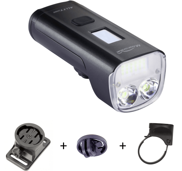 Magicshine leistungsstarke LED Helmlampe Allty 2000 mit intergriertem Akku, 2 Haltern und GoPro Adapter, sowie 2000 Lumen