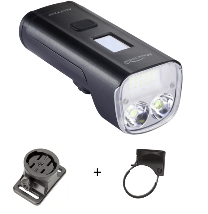 Magicshine leistungsstarke LED Helmlampe Allty 2000 mit intergriertem Akku und 2 Haltern, sowie 2000 Lumen