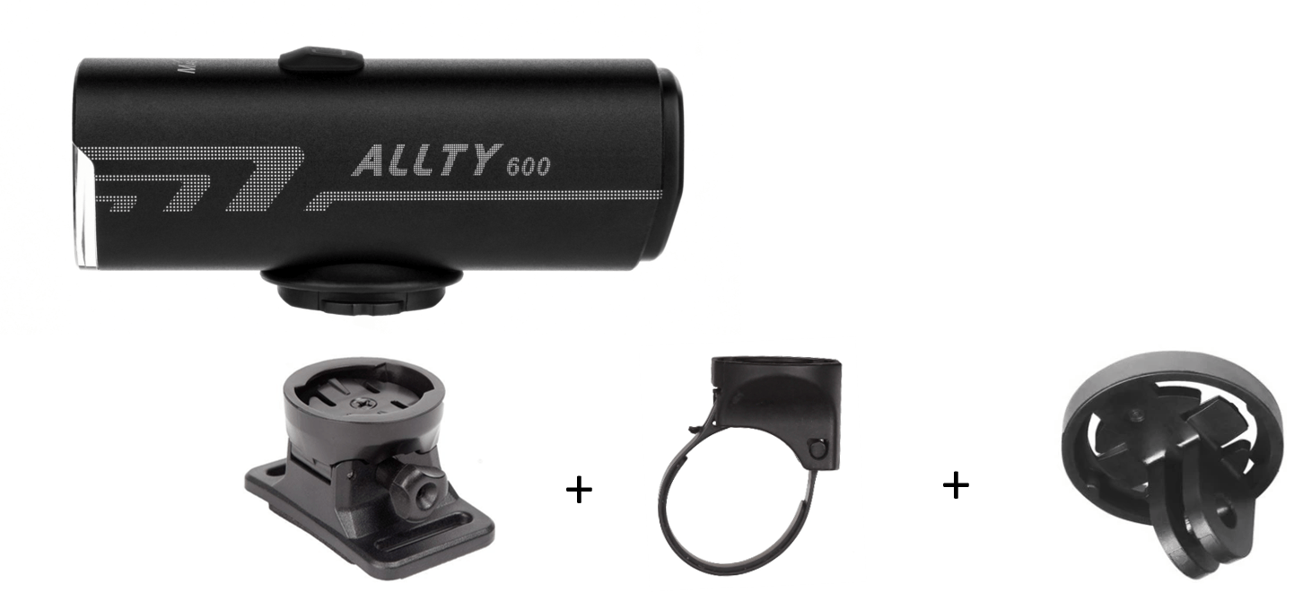 Magicshine Helmlampe Allty 600 mit intergriertem Akku, 2 Haltern und GoPro Adapter