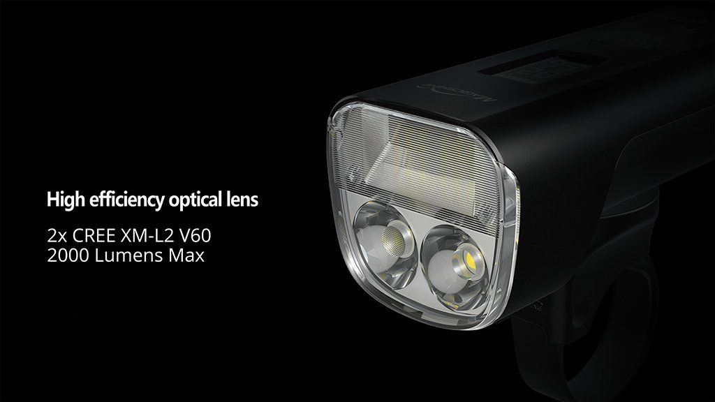 Hoch effiziente Linse der Magicshine Allty 2000 Helmlampe mit 2000 Lumen