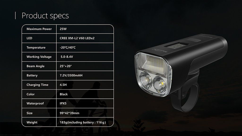 Produktdetails Magicshine Allty 2000 Helmlampe, wasserfest, leichtes Gewicht