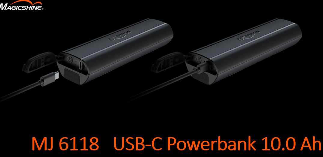 MJ 906 Zubehör: MJ 6118 USB-C Powerbank mit 10.0 Ah für Helmlampe und Stirnlampe