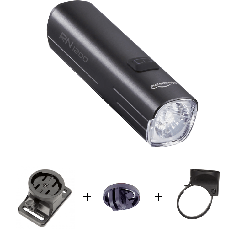 Magicshine Helmlampe RN 1200 mit 1200 Lumen, 2 Haltern und GoPro Adapter