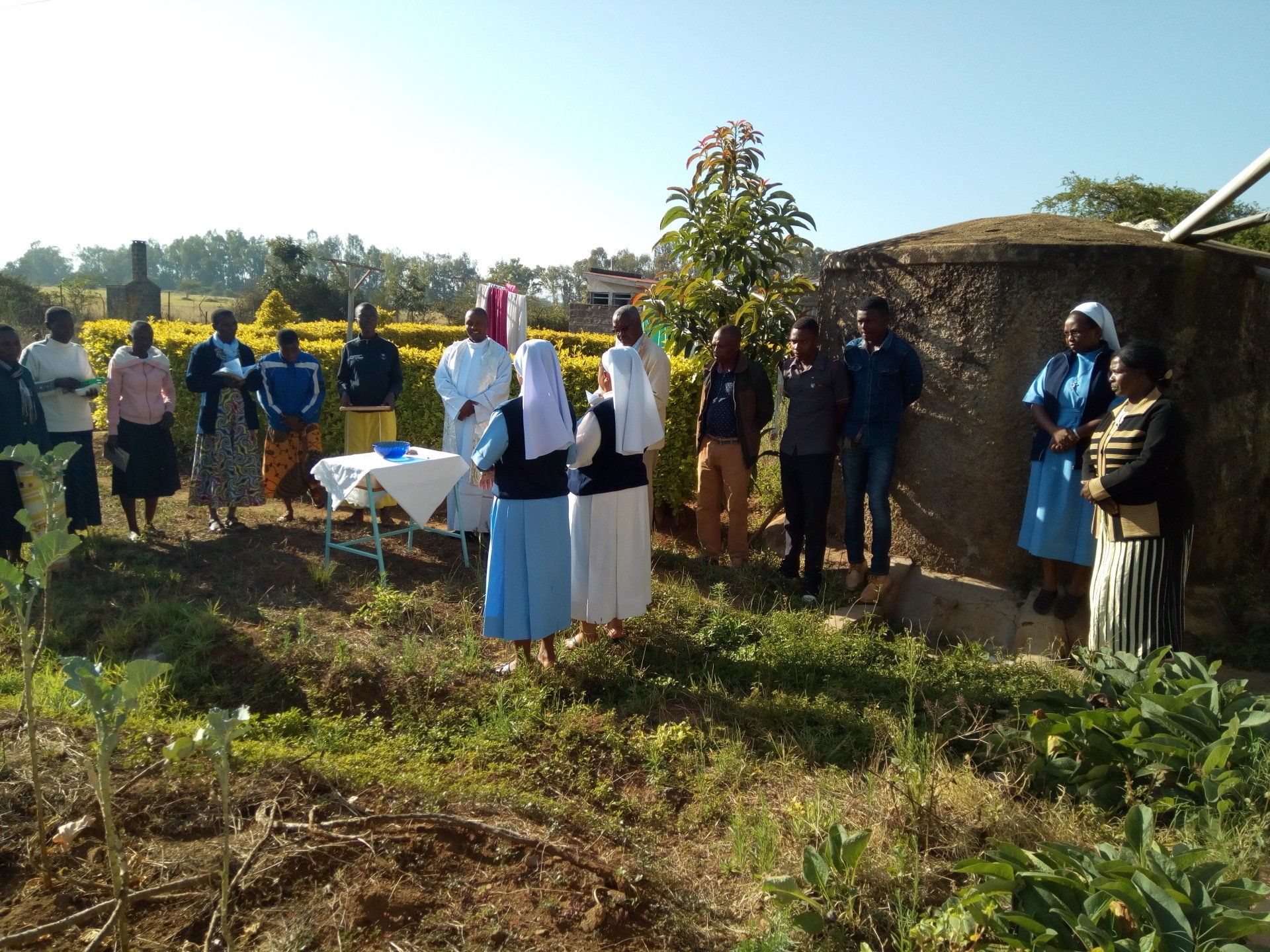 Rongai Evangelizing Sisters, Segnung des Baugrunds für den Operationssaal Rongai Evangelizing Sisters, Segnung des Baugrunds für den Operationssaal