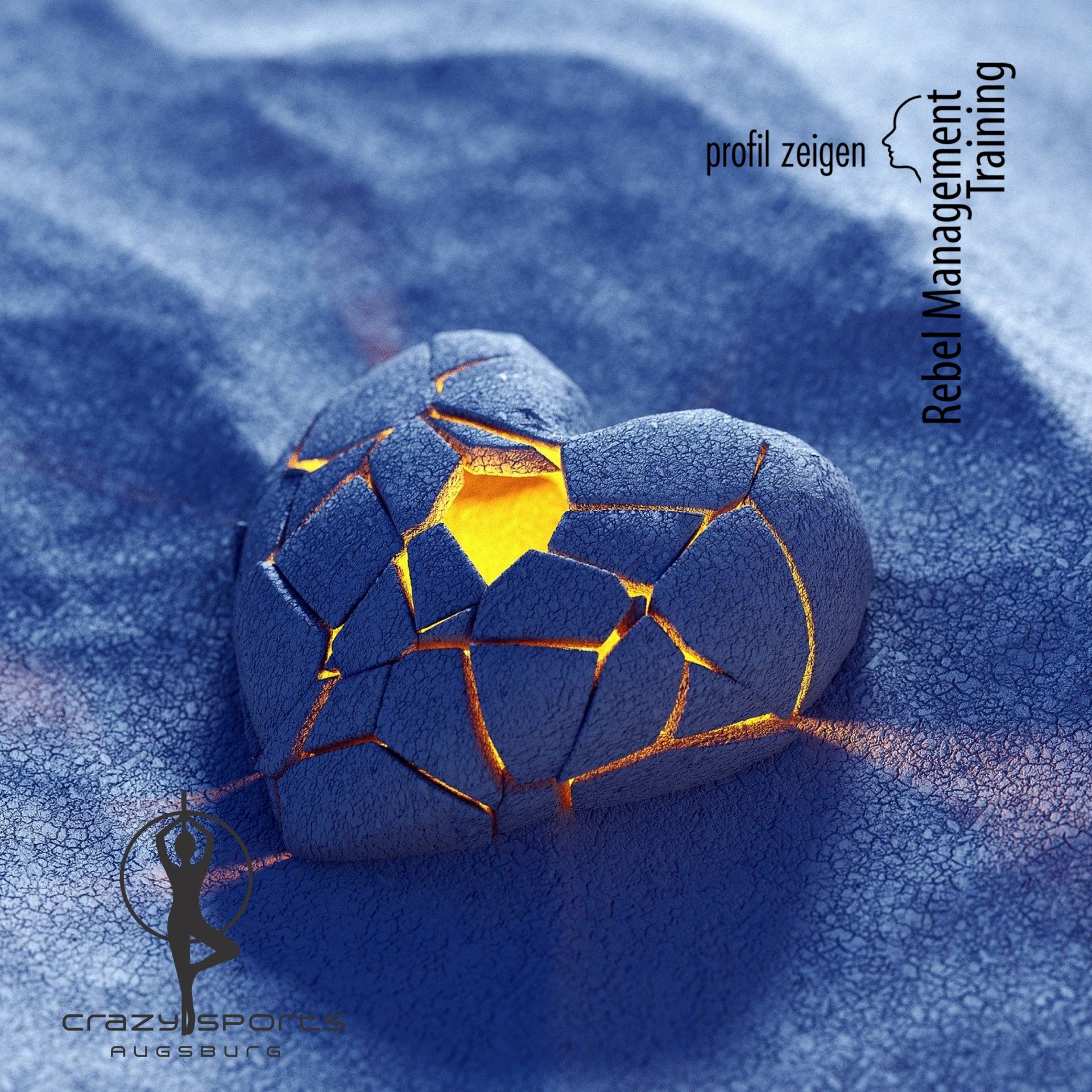 Tonherz, welches aufbricht und leuchtet