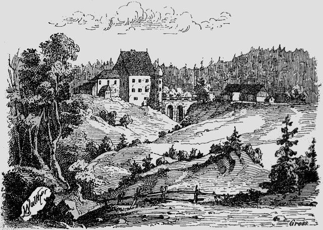 Burg Rothenstein vor dem Einsturz 1873, bei Bad Grönenbach
