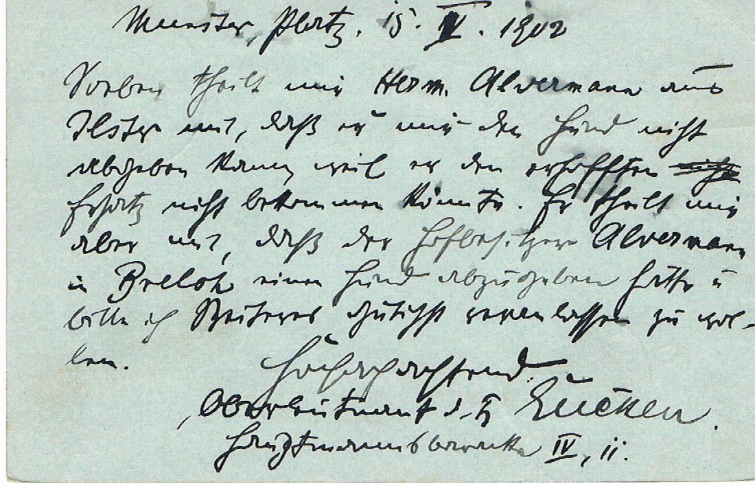 Carl Jördens hatte sein Geschäft am heutigen Friedrich-Heinrich-Platz 5. www.munsteraner.de