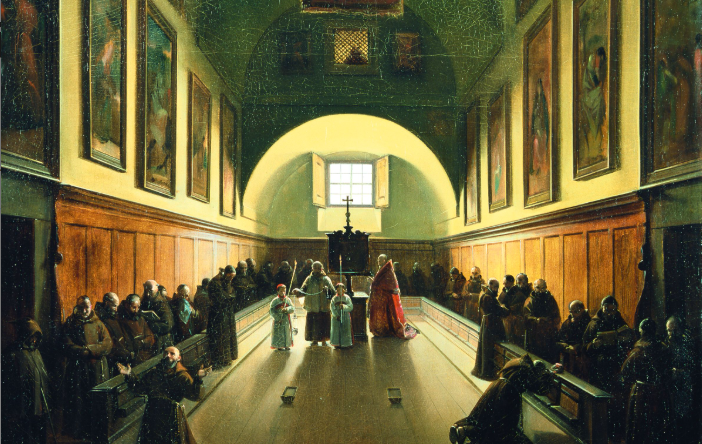 Le Chœur des Capucins de la place Barberini à Rome, François Marius Granet, @MBA Lyon Peinture de Granet