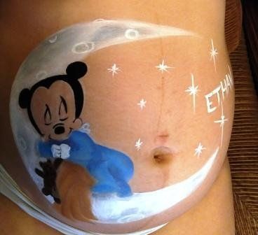 Belly painting Mickey