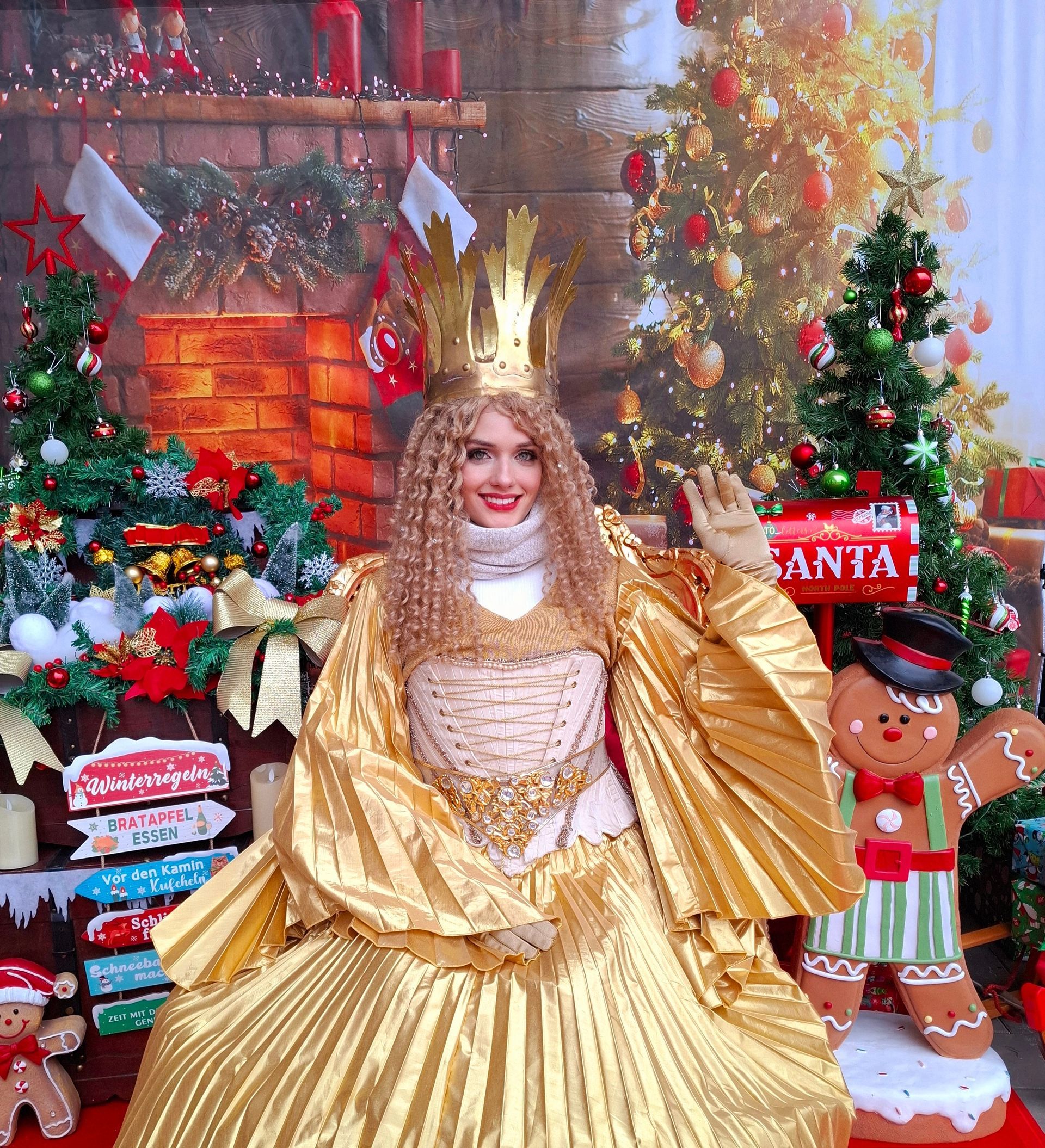 Authentisches Christkind für Events in Nürnberg und bundesweit buchen – magisches Highlight für Shopping Center und Firmen.