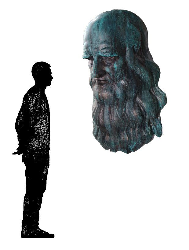 Leonardo Da Vinci, scultura di Eleonora Francioni e Antonio Mastromarino, arte contemporanea a Pietrasanta
