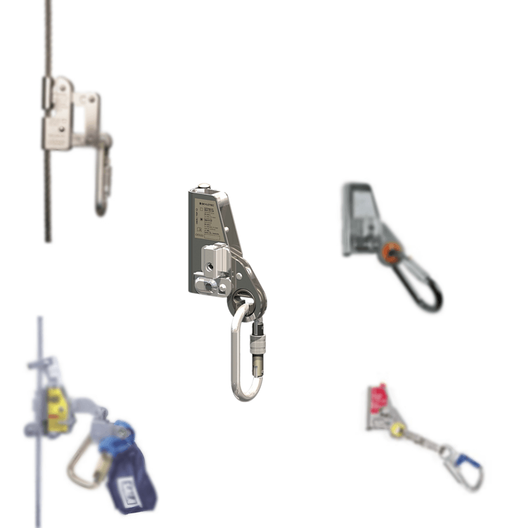 Fall protection runner - accompanying fall arrester