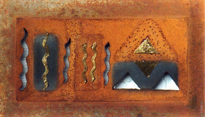 Blechplatte mit Dekor