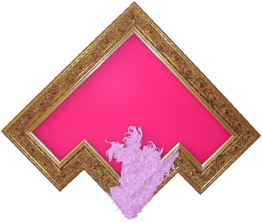 Holz, Federn, farbiges Acrylglas