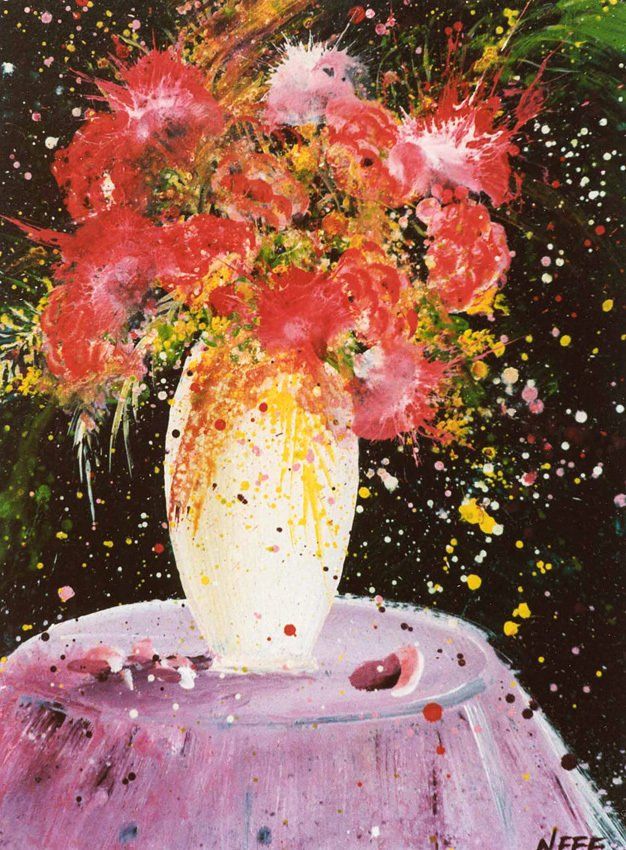 roter Blumenstrauß in Vase