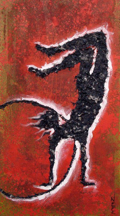 Turner im Handstand mit Reifen