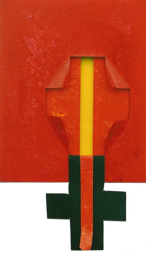 schwarzes Kreuz und rotes Kreuz