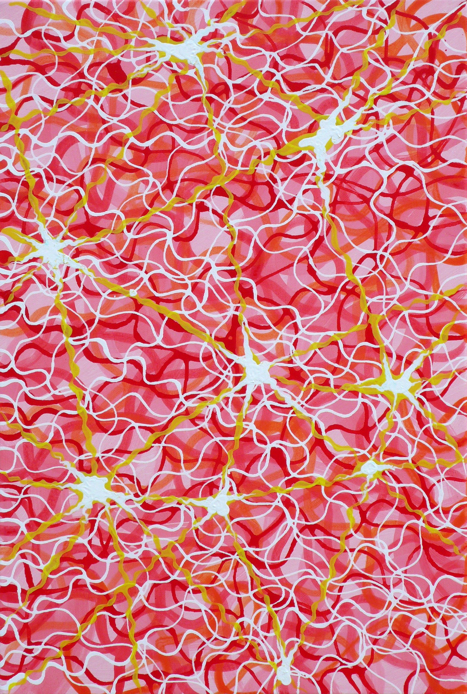 Wellenlinien bunte Schlangenlinien rot weiß gelb