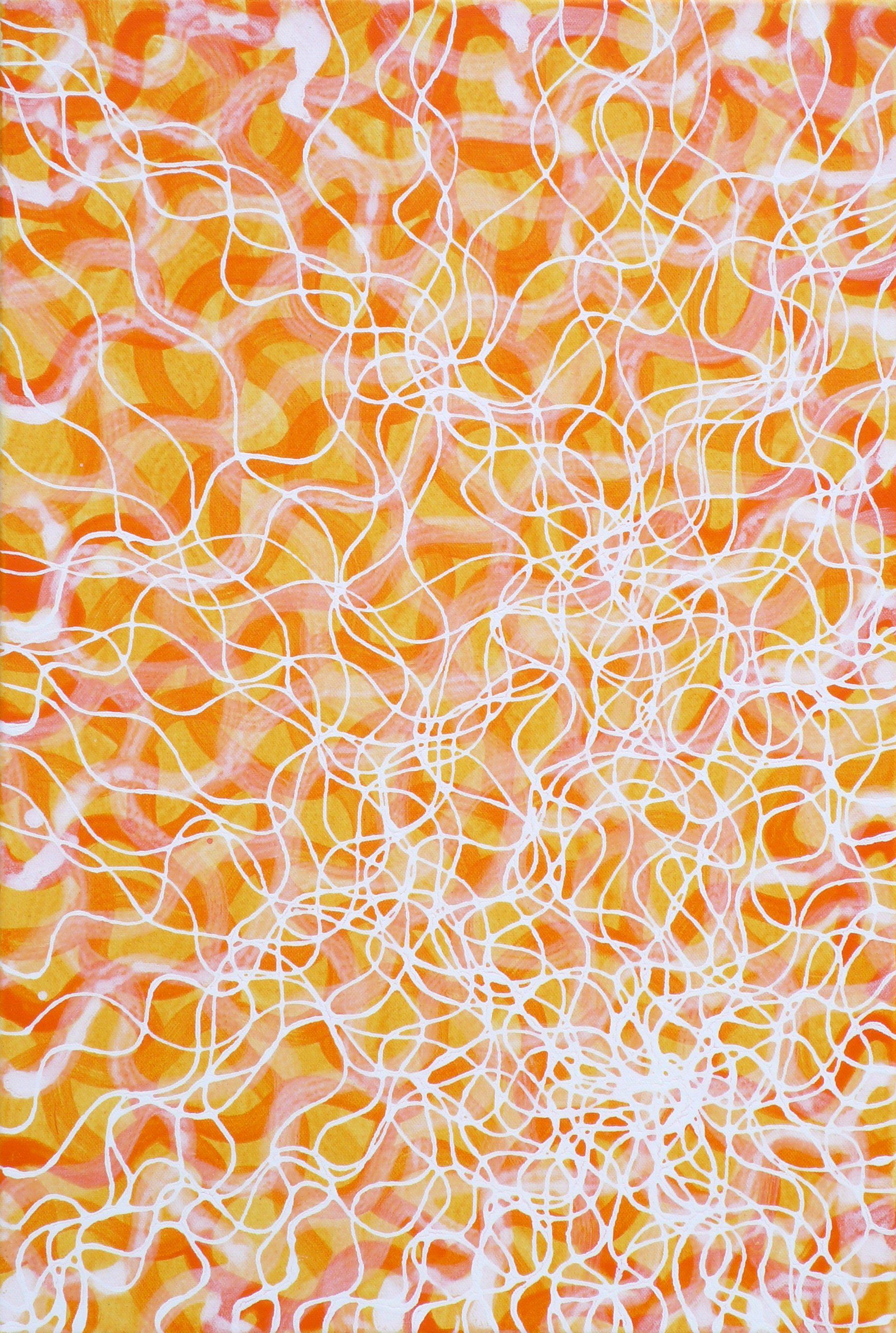 Wellenlinien bunte Schlangenlinien orange weiß gelb