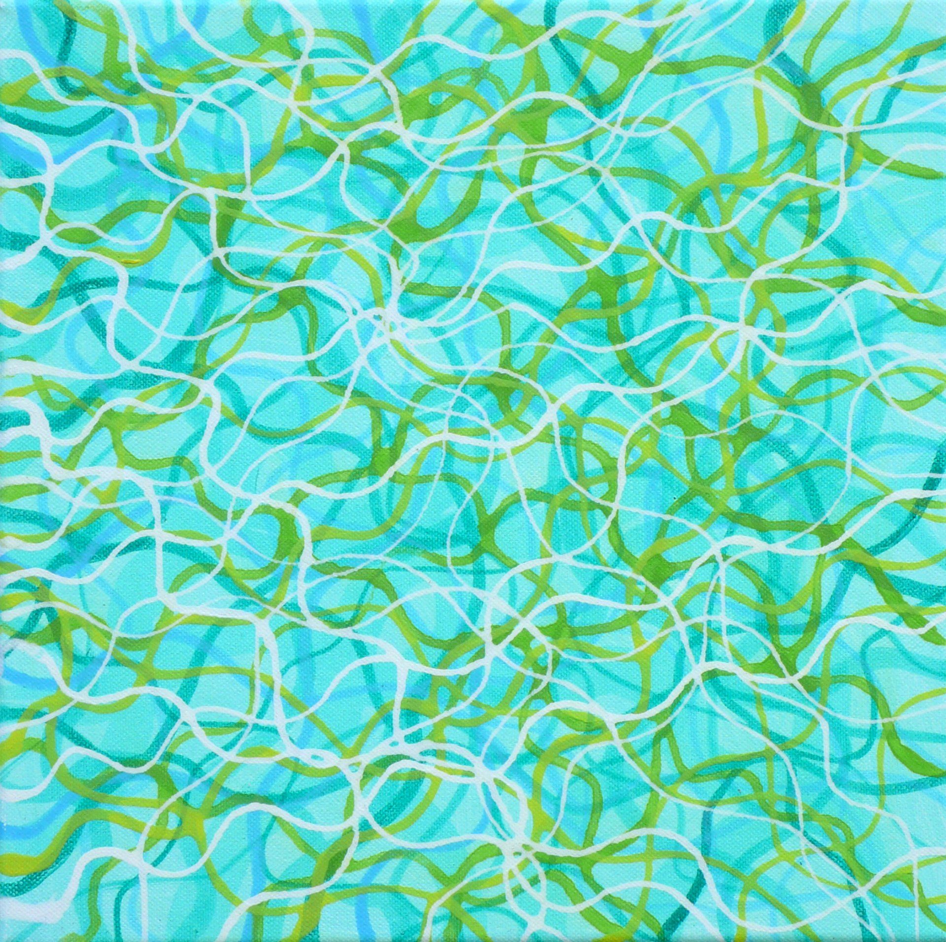 Wellenlinien bunte Schlangenlinien blau weiß gelb