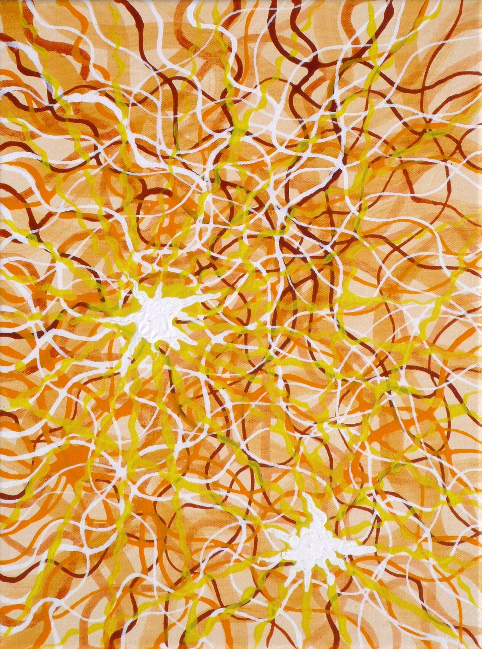 Wellenlinien bunte Schlangenlinien braun weiß gelb