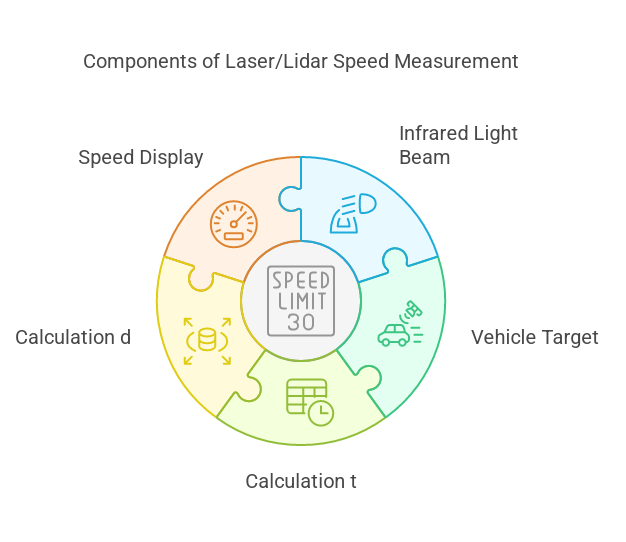 Police lidar laser process for speed enforcement - speeding tickets Police lidar laser process for speed enforcement - speeding tickets