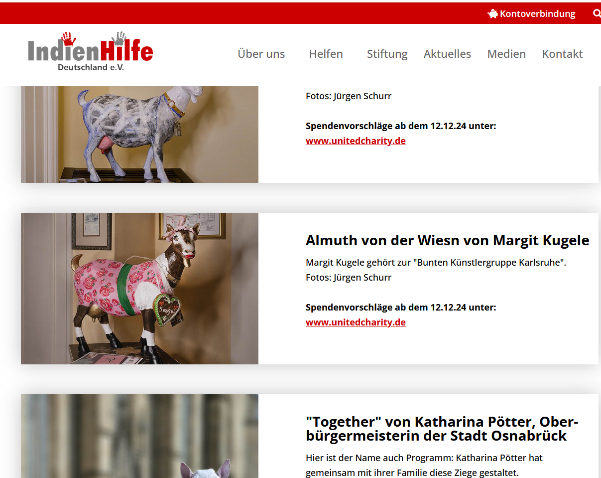 Heidi goats India, Spendenprojekt