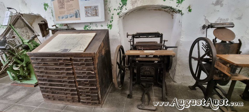 Die Buchdruckerei. 1 Kärntner Handwerksmuseums. Foto: August Aust