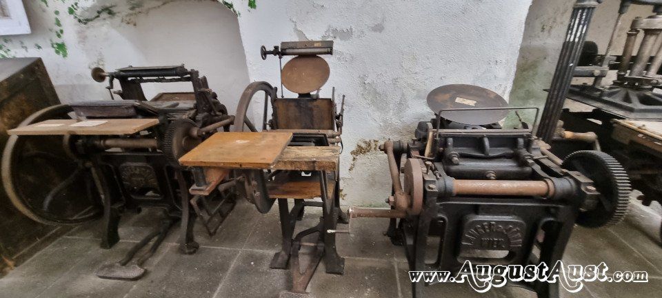 Die Buchdruckerei. 1 Kärntner Handwerksmuseums. Foto: August Aust Die Buchdruckerei. 1 Kärntner Handwerksmuseums. Foto: August Aust