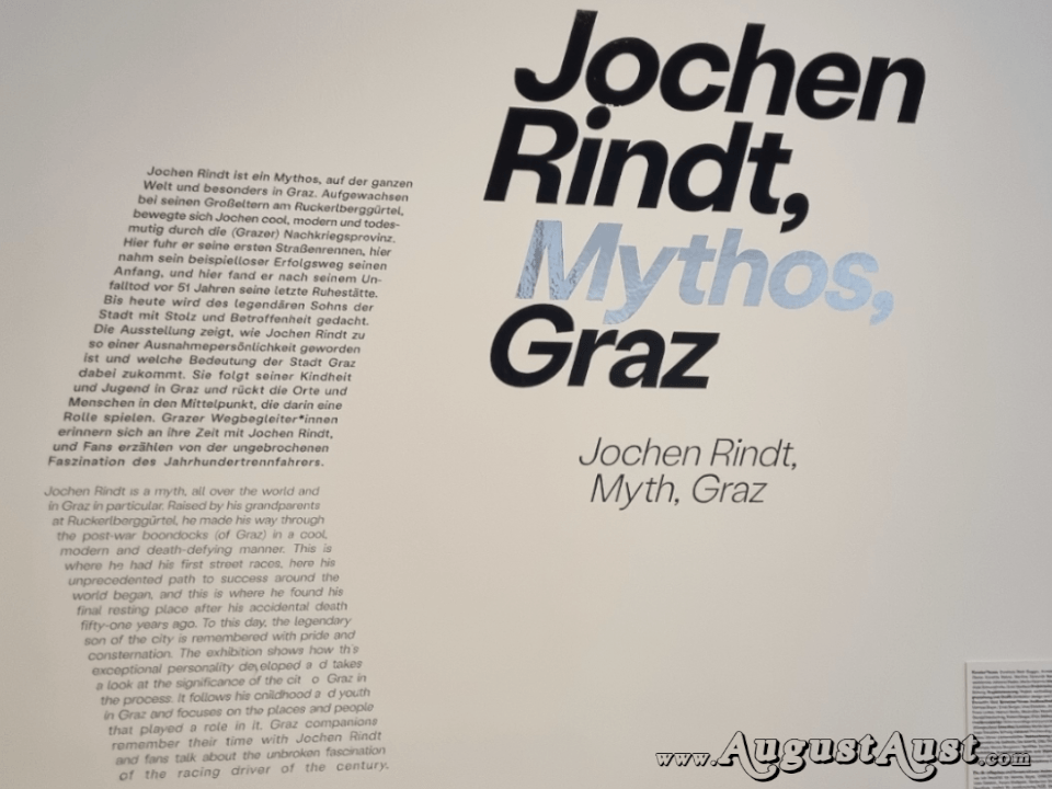 Jochen Rindt Ausstellung in GrazMuseum. Foto: August Aust Jochen Rindt Ausstellung in GrazMuseum. Foto: August Aust