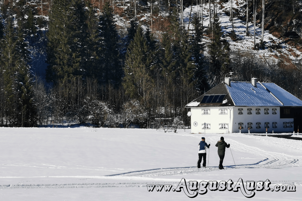 Langlaufen beim Almsee. Foto August Aust Langlaufen beim Almsee. Foto August Aust