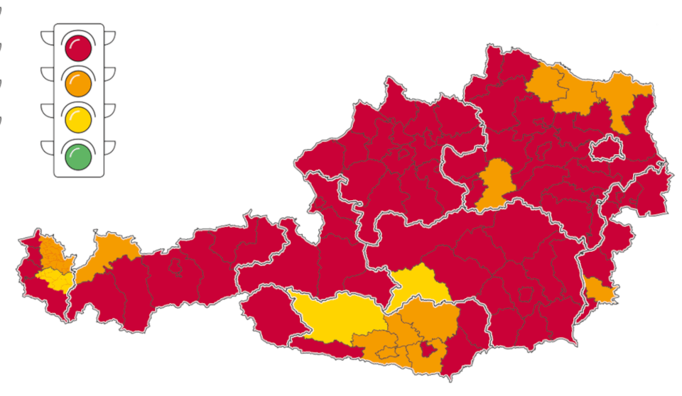 Corona Ampel Österreich, 30.10.2020 Corona Ampel Österreich, 30.10.2020