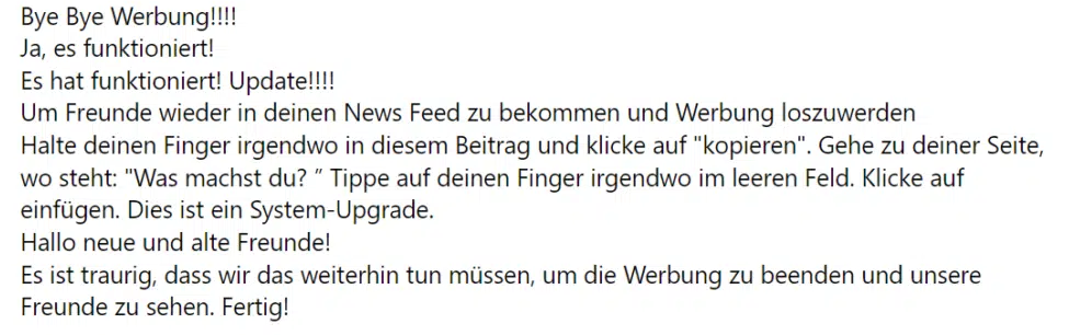 Kettenbrief: „Bye Bye Werbung“ Kettenbrief: „Bye Bye Werbung“