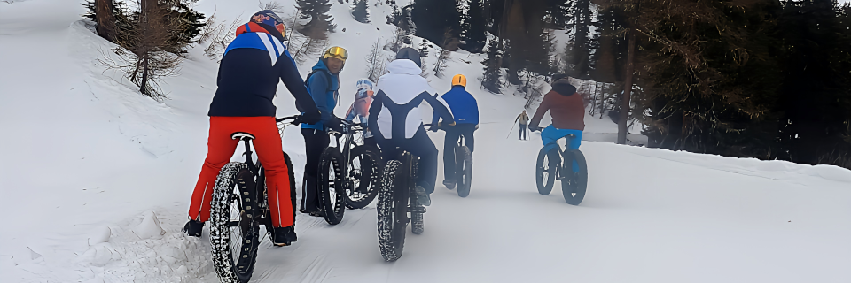 Trailer Fatbike Downhill auf Schnee. Foto August Aust Trailer Fatbike Downhill auf Schnee. Foto August Aust