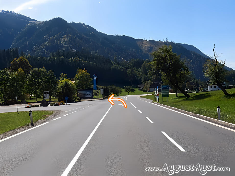 Abzweigung zur Hochkar-Hochalpenstraße. Foto: August Aust Abzweigung zur Hochkar-Hochalpenstraße. Foto: August Aust